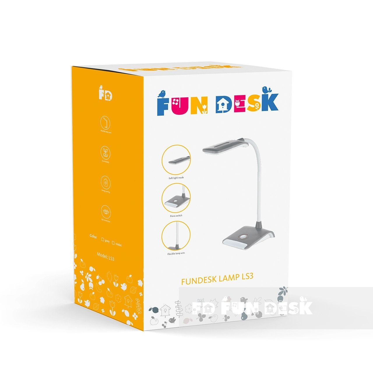 Настільні світлодіодні лампи | Настільна лампа для школяра FunDesk LS3 grey 221886 фото