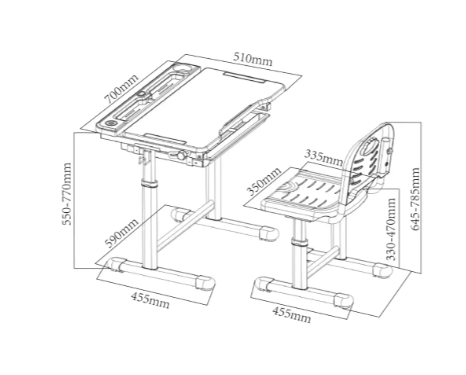 Комплект парта и стул-трансформеры Cubby Vanda Grey 800798 фото