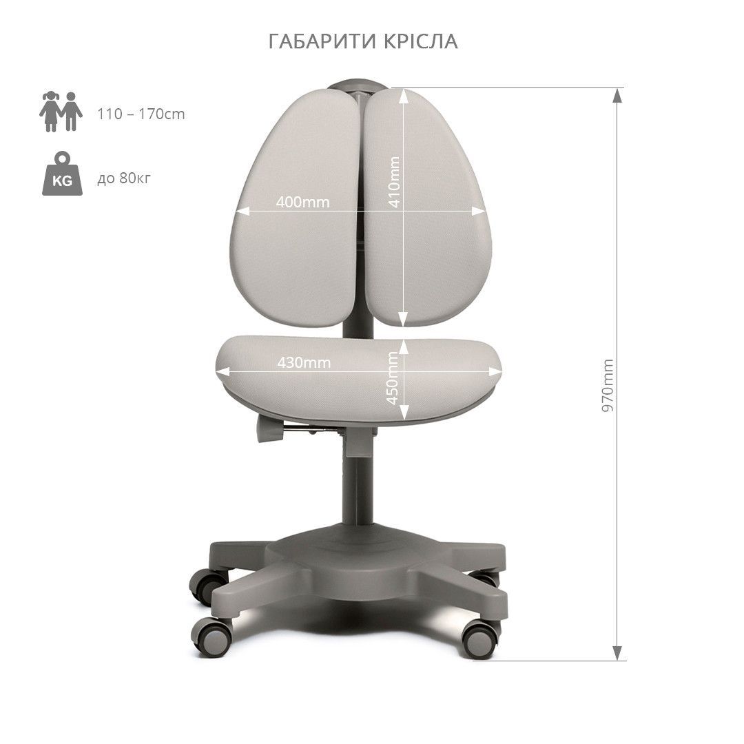 Учнівське крісло для уроків та навчання | Cubby Brassica Grey 57654526 фото