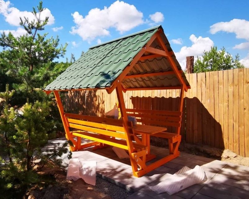 Беседки деревянные дачные садовые разборные, (на 8 человек) "Релакс" - без кровли Б2-П фото