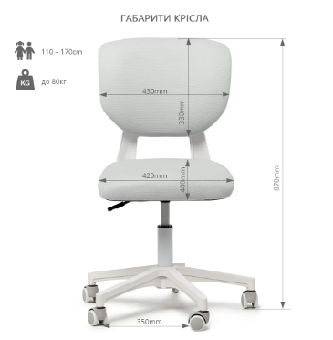 Учебное кресло для уроков и учебы | Fundesk Buono Grey 12668757 фото