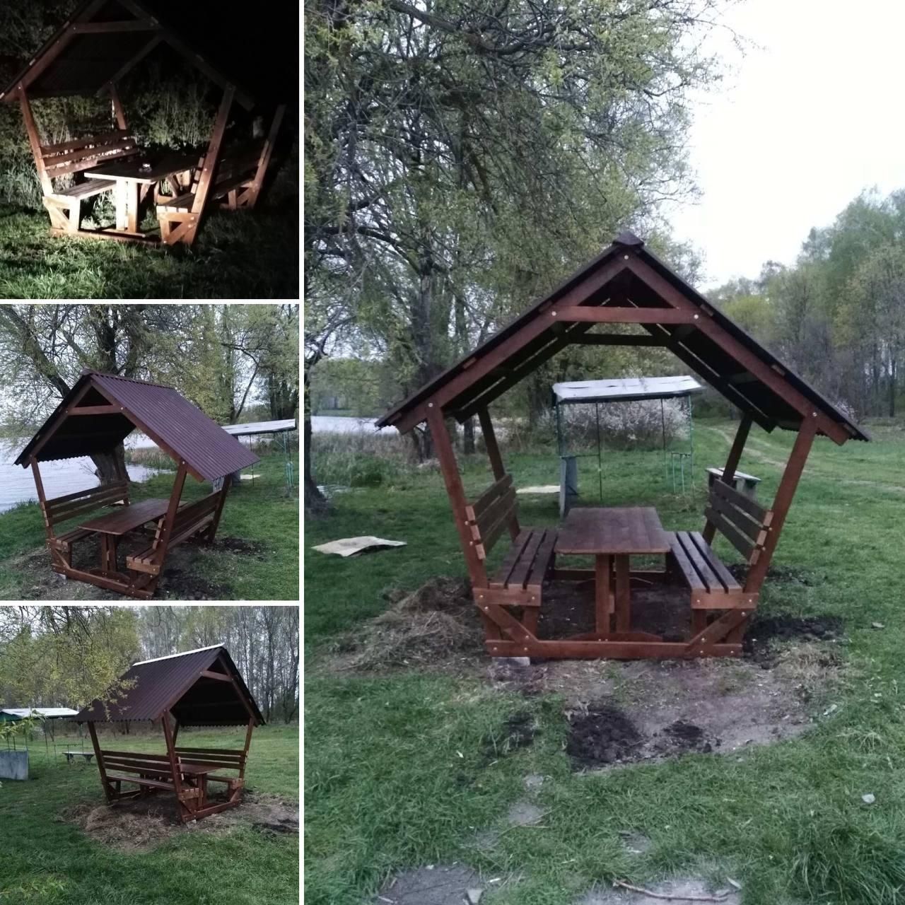 Альтанка дерев'яна з бруса, розбірна (на 8 людей) "Дачна" Б4-ПК фото
