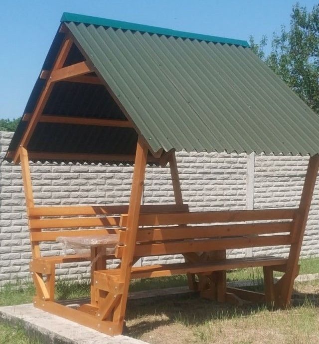 Альтанка дерев'яна з бруса, розбірна (на 8 людей) "Дачна" Б4-ПК фото