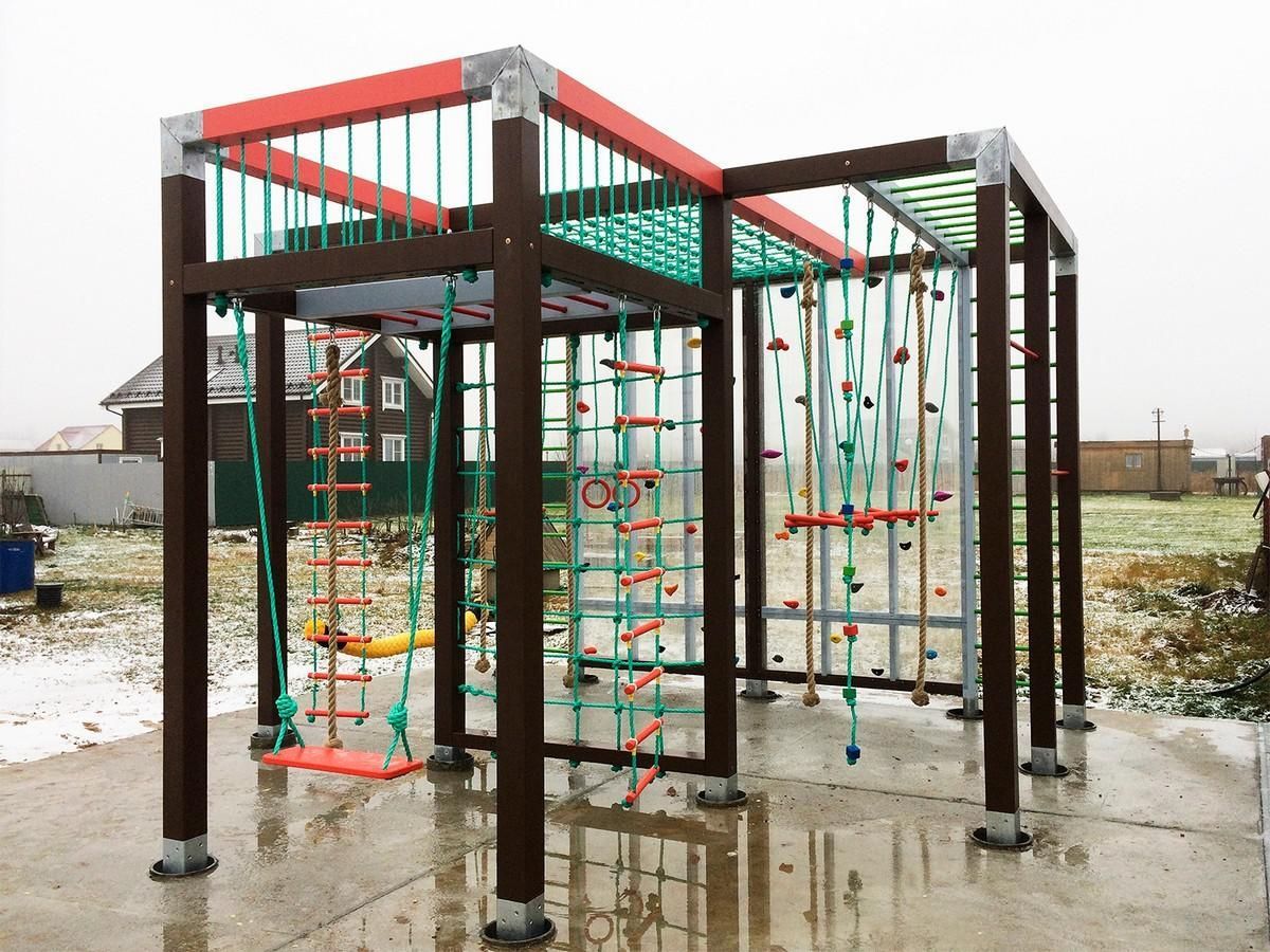 Вуличний дерев'яний майданчик для занять спортом Куб-13 ku-kub-00013 фото