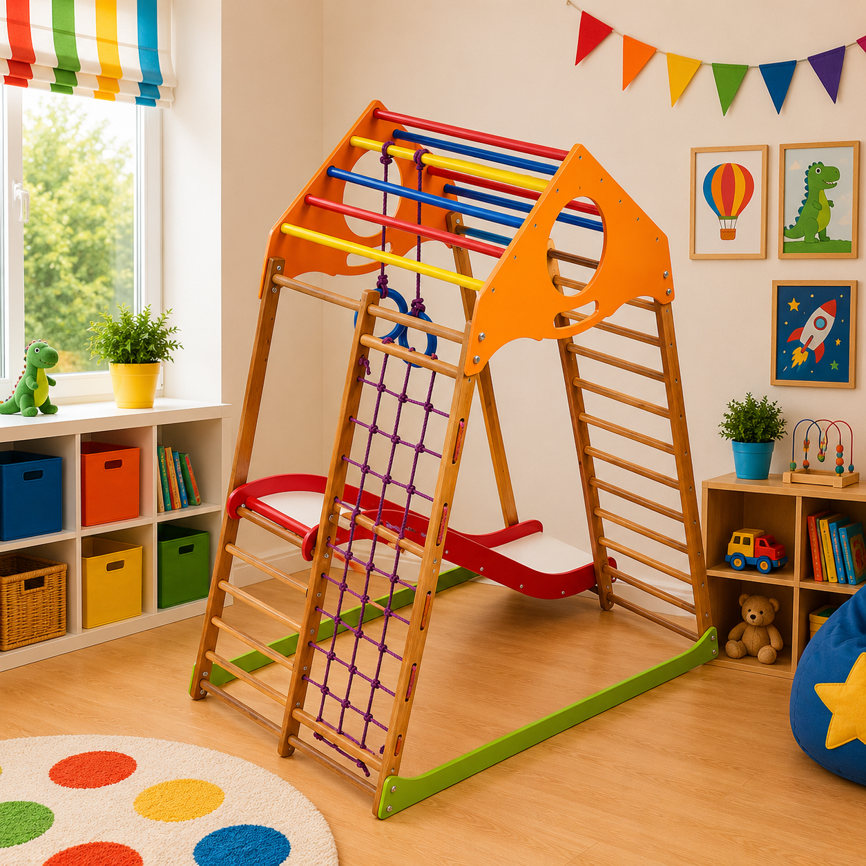 Детский спортивный комплекс шведская стенка из дерева KindWood Plus 1 kindwood-plus-1 фото