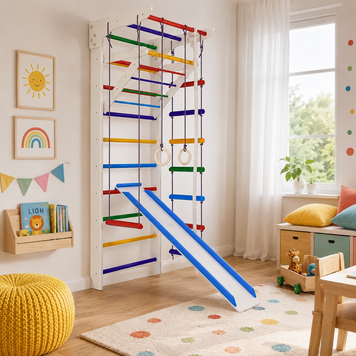 Шведська стінка трансформер дитяча | SportBaby&laquo;White & Color 3-220&raquo; white-color-3-220 фото