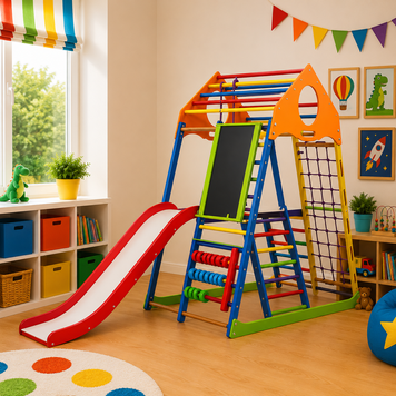 Спортивный уголок | Детский спортивный комплекс пирамида KindWood Color Plus 3 kindwood-color-plus-3 фото