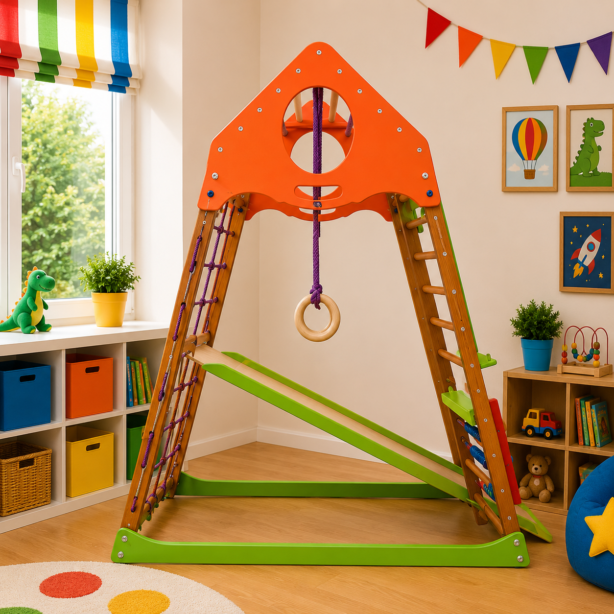 Детский спортивный игровой комплекс для дома KindWood Plus kindwood-plus фото