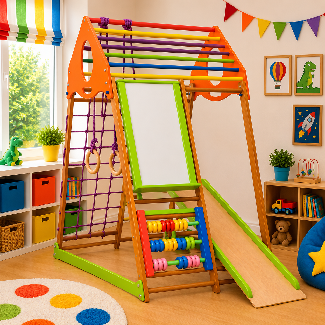 Детский спортивный игровой комплекс для дома KindWood Plus kindwood-plus фото