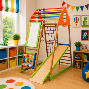 Детский спортивный игровой комплекс для дома KindWood Plus kindwood-plus фото