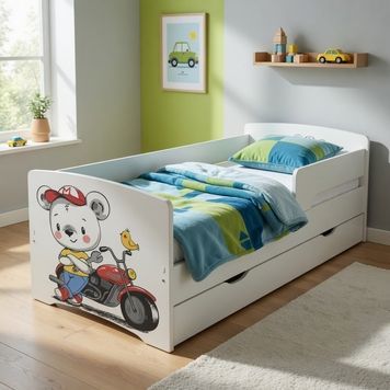 Детская кроватка Мишка на мотоцикле kinder-сool-23 фото