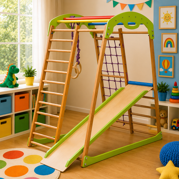 Спортивный игровой уголок трансформер с горкой BabyWood babywood фото