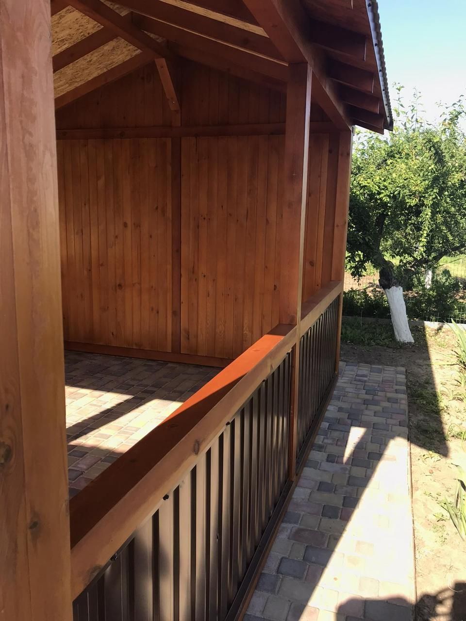 Літні прямокутні альтанки для дачі з дерева, 3х4 м, розбірна (на 14-16 осіб) "Мармаріс" Б21-ПКЧ фото