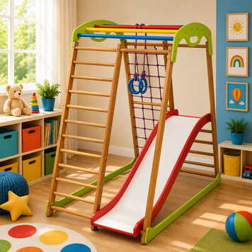 Детский спортивный игровой комплекс для дома BabyWood Plus 1 babywood-plus-1 фото