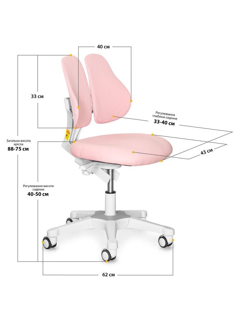 Дитячий ортопедичний стілець Evo-Kids Mio Lite рожевий Y-208 KP фото