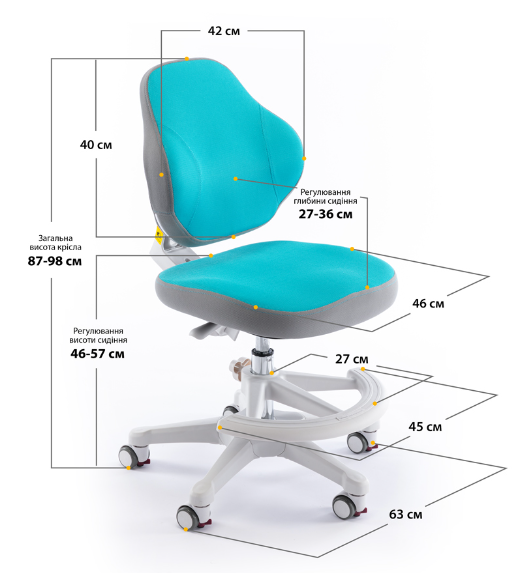 Ортопедичне крісло для школяра ErgoKids Mio Classic  Y-405 KBL фото