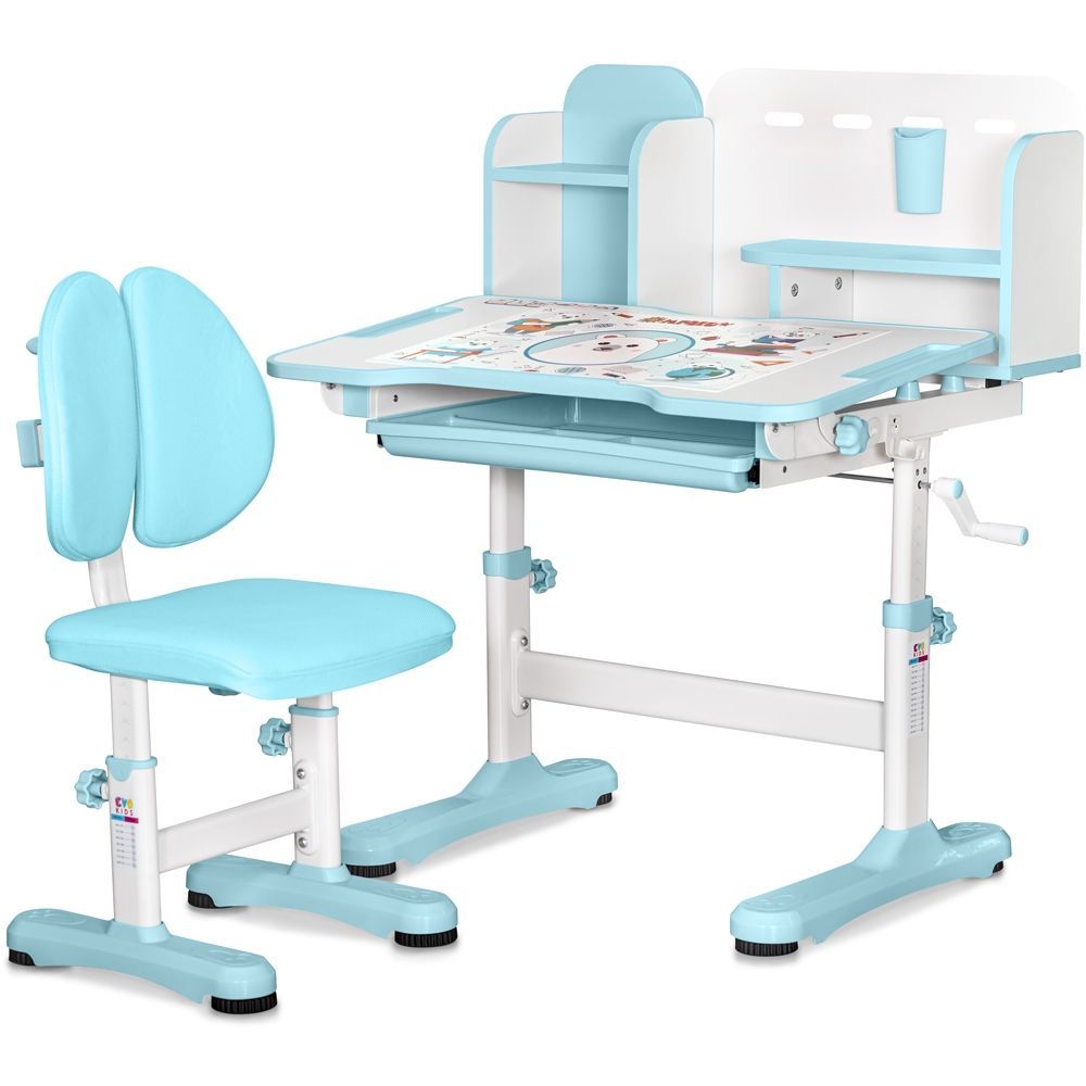 Комплект парта та стілець Mealux BD-28 Panda Blue BD-28 BL фото