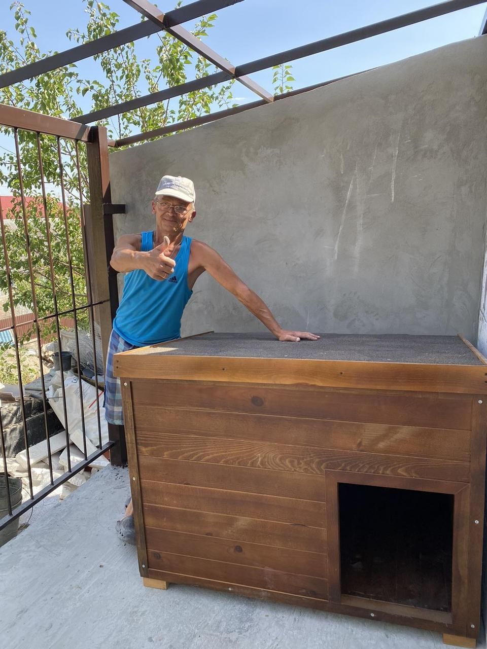 Дерев'яна будка "Роджер" для собак Аллабая, Вівчарки, Хаскі (120*90*90 см) - без покрівлі та фарбування ДБС-19 фото