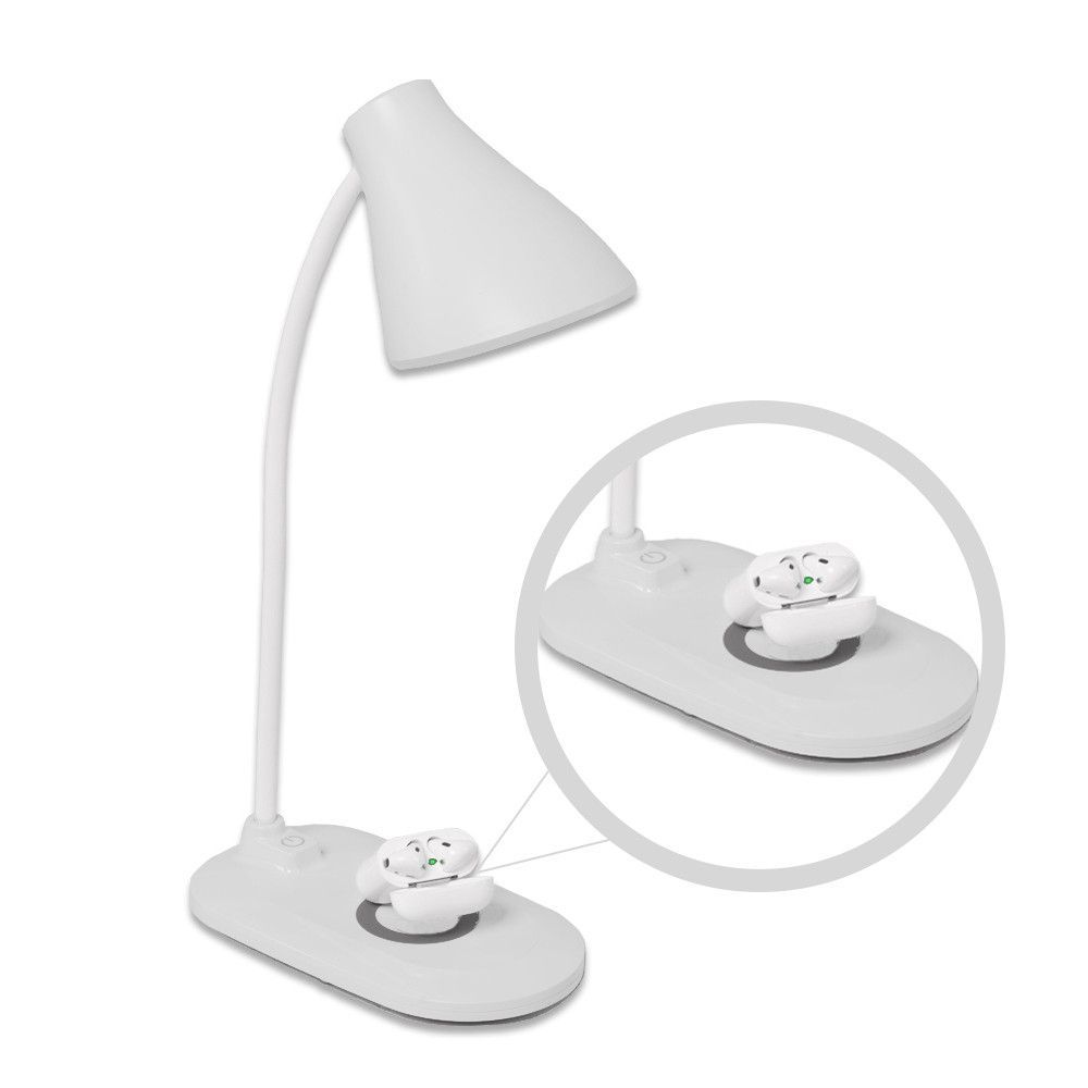 Лампа настільна світлодіодна з функцією бездротової зарядки Fundesk LC6 White 770999 фото
