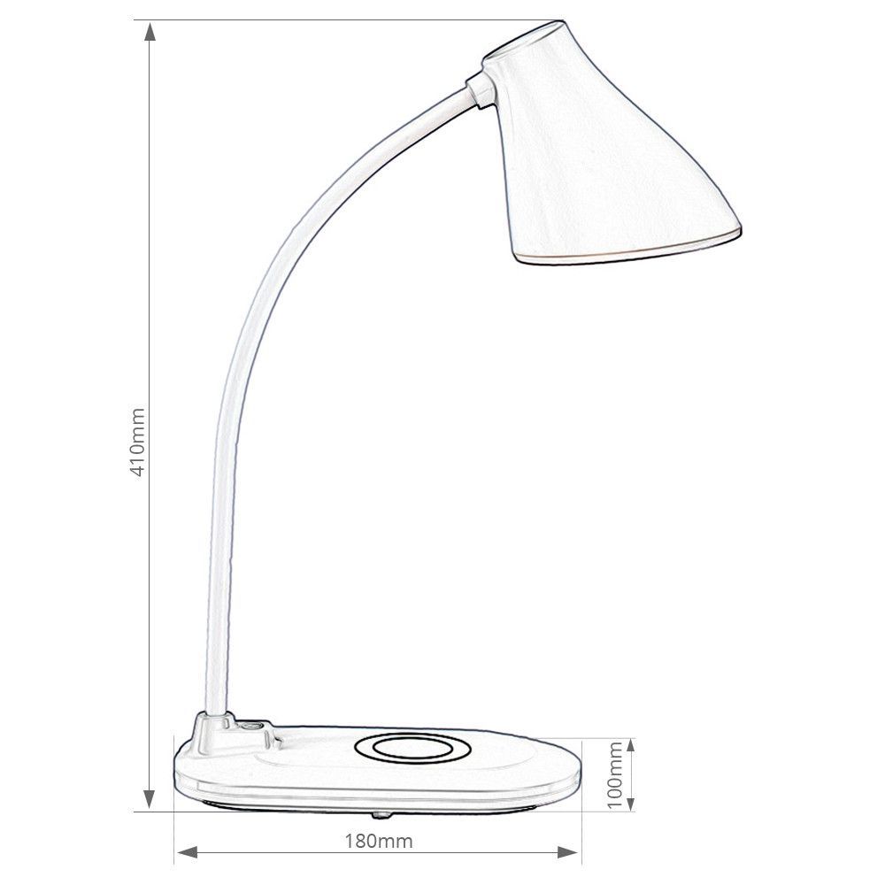 Лампа настільна світлодіодна з функцією бездротової зарядки Fundesk LC6 White 770999 фото