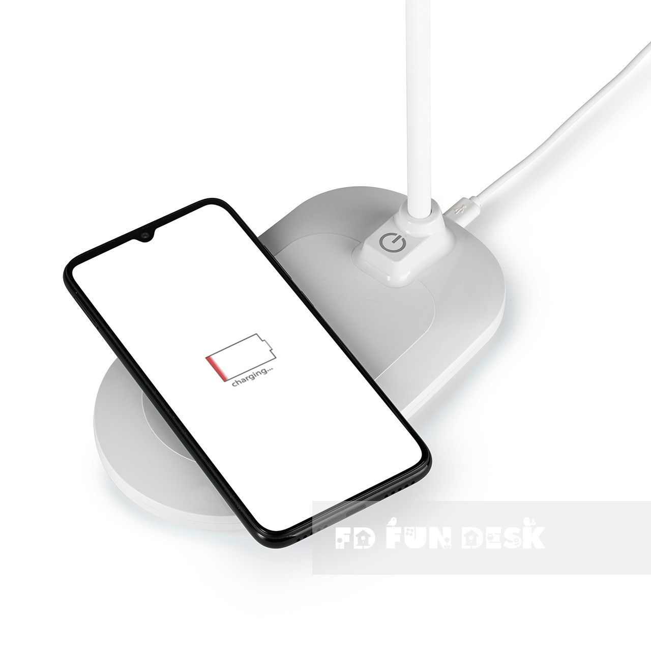 Лампа настільна світлодіодна з функцією бездротової зарядки Fundesk LC6 White 770999 фото