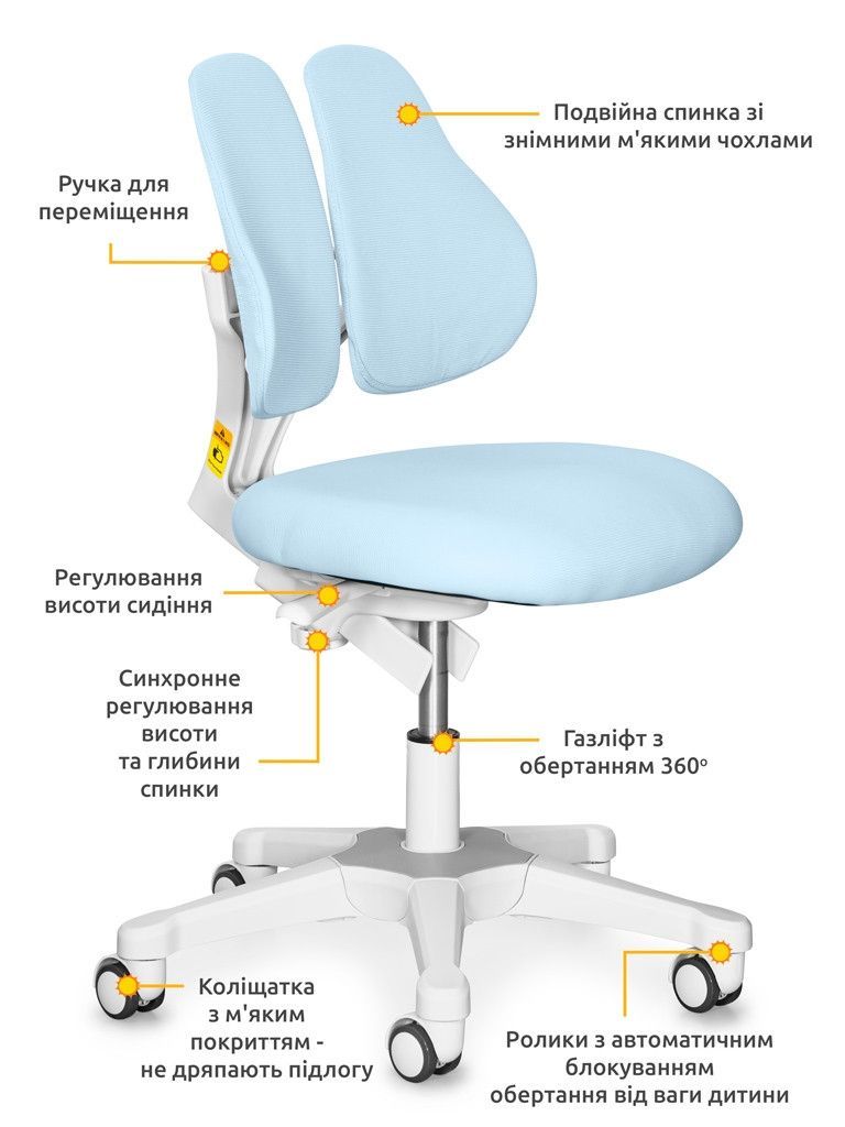 Дитяче крісло для школяра Evo-Kids Mio Y-208 KBL фото